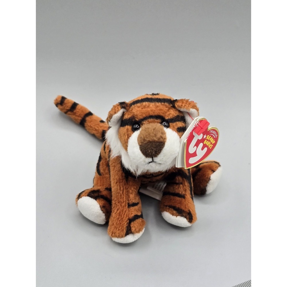 4" Ty Original Beanie Babies Stripey Keychain 2007 Plush Tiger
